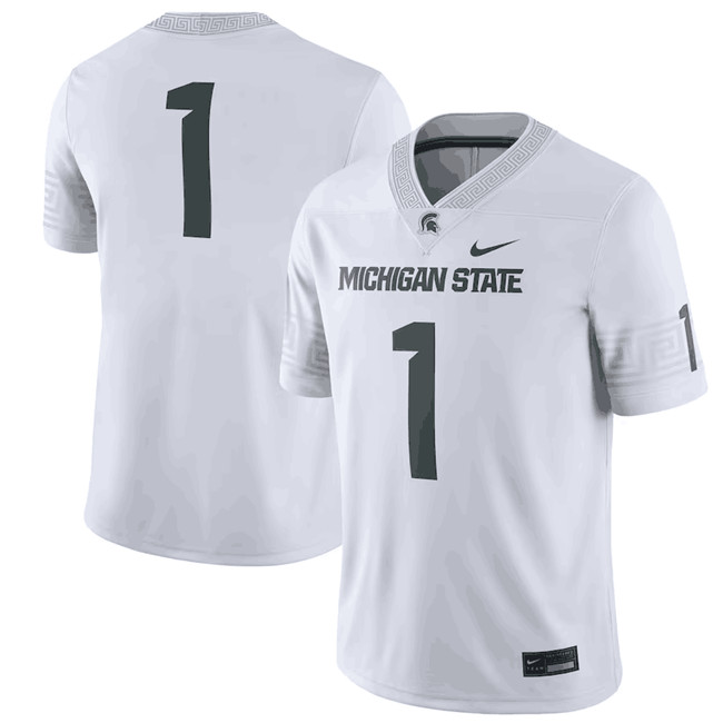 Men's Michigan State Spartans Customized White Limited Stitched Jersey